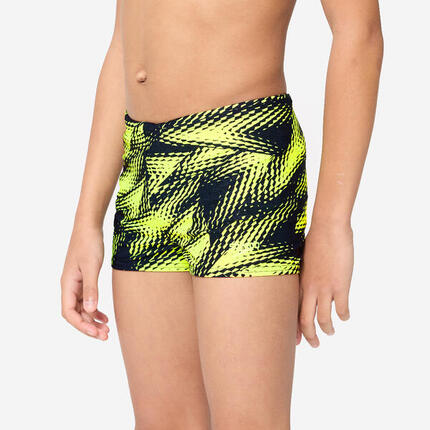 Bañador Bóxer Natación Speedo Niño Negro Amarillo Vuelta Al Cole