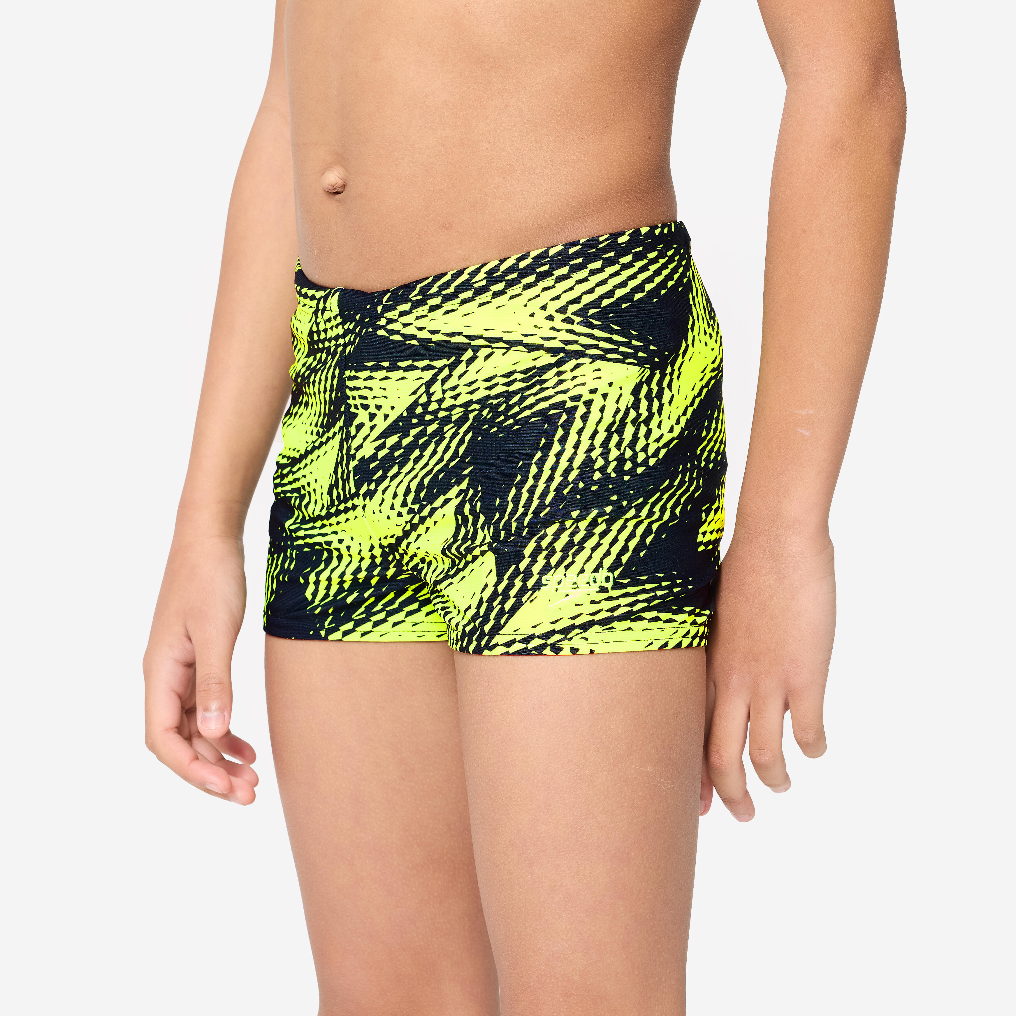 Maillot Boxer De Bain Natation Garcon Speedo Noir Jaune 