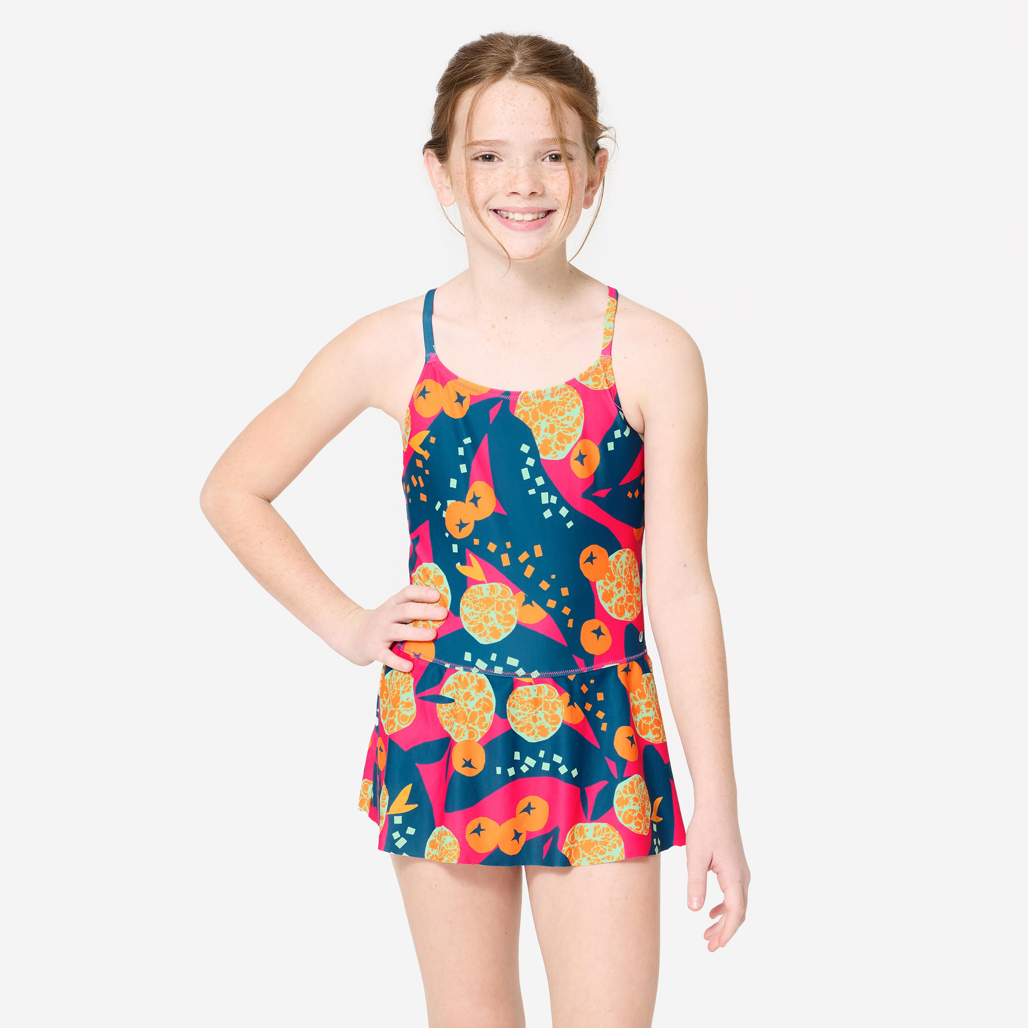 decathlon Girls' 1-Piece Skirt Swimsuit 100 Lila Secure Fit & Stylish Pink-picture-16