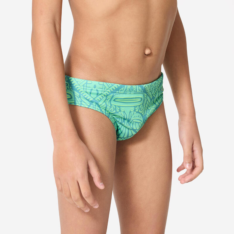 Slip de baie water polo 500 Tiki Turcoaz Băieți