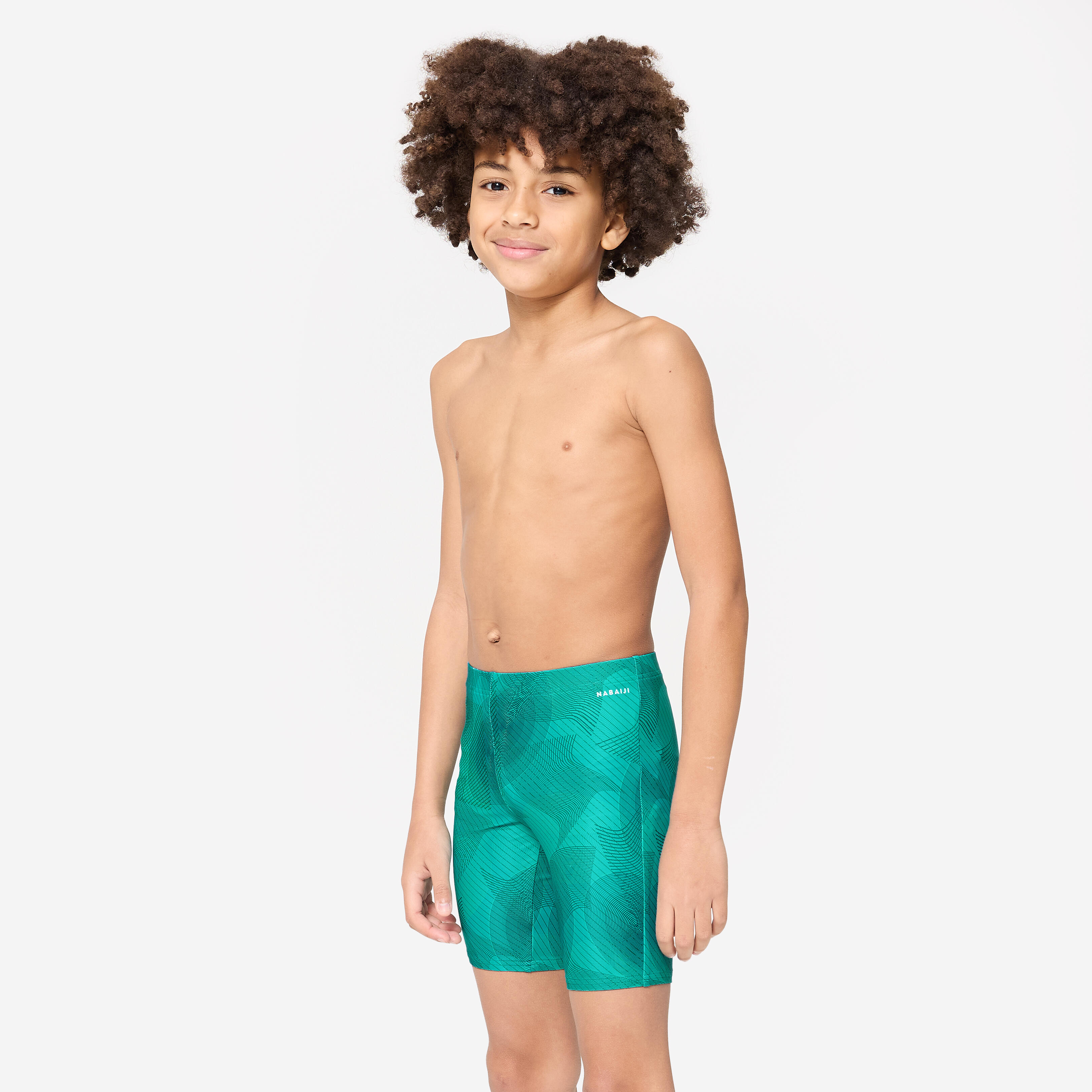 Boys' Swimming Jammer 100 Basic Comfortable & Quick-Dry Green