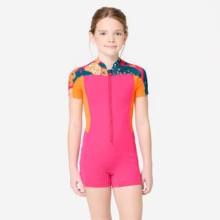 Girls' Shorty Swimsuit 100 All Hotu Lightweight & Stretchable Pink