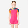 Girls' Shorty Swimsuit 100 All Hotu Lightweight & Stretchable Pink