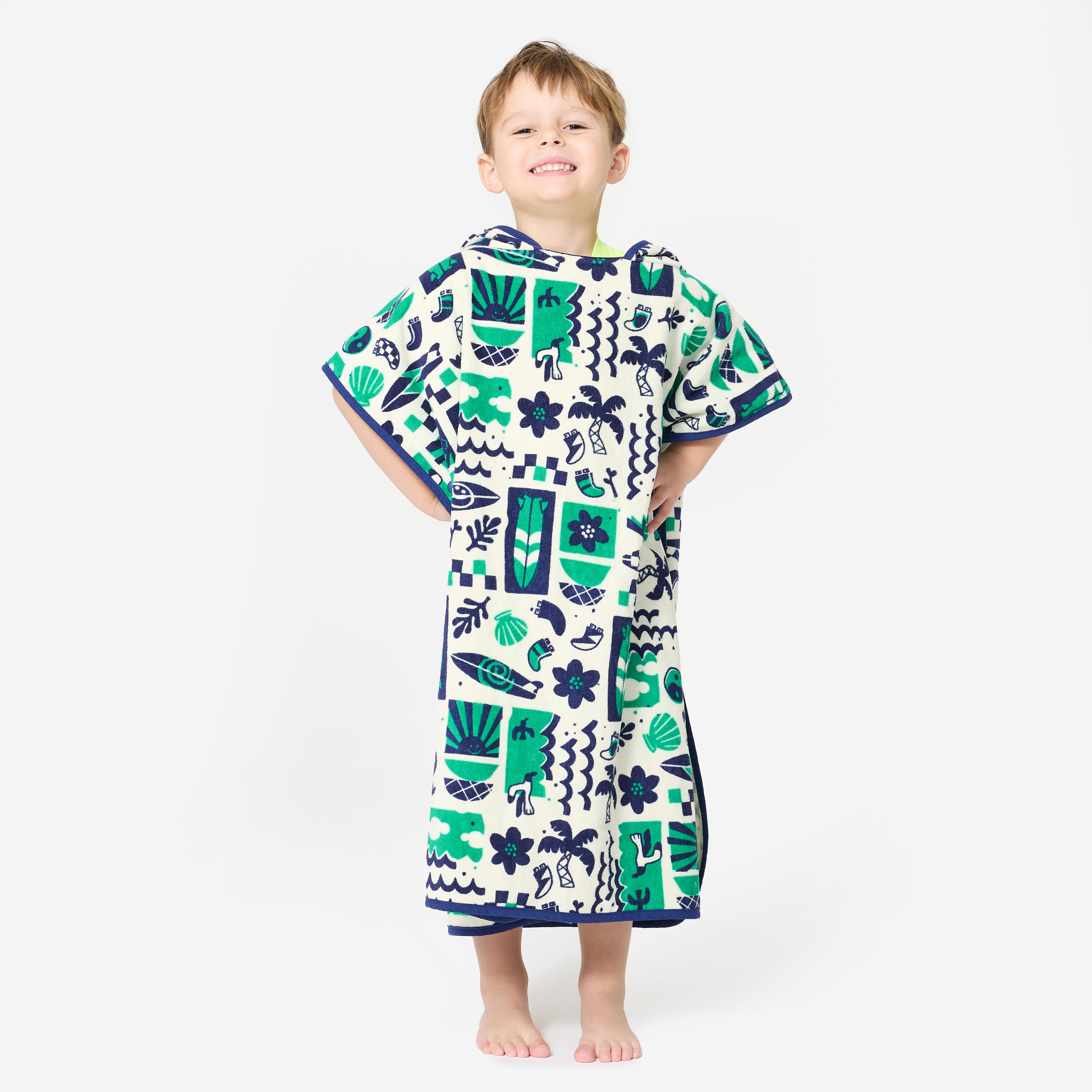Poncho surf criança de 110 a 135 cm - 500 naive azul