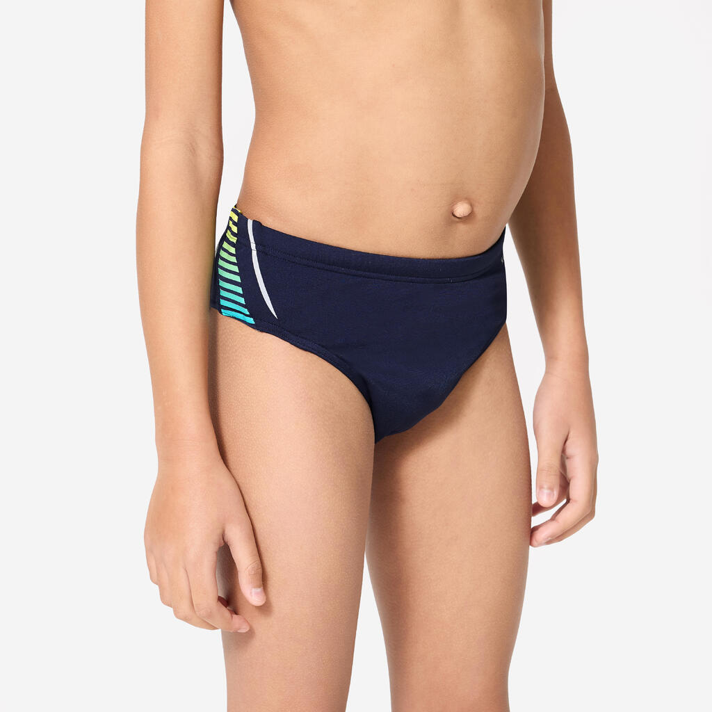 BOYS' SWIMMING TRUNKS SWIM BRIEFS 900 YOKE - GRAD GREEN