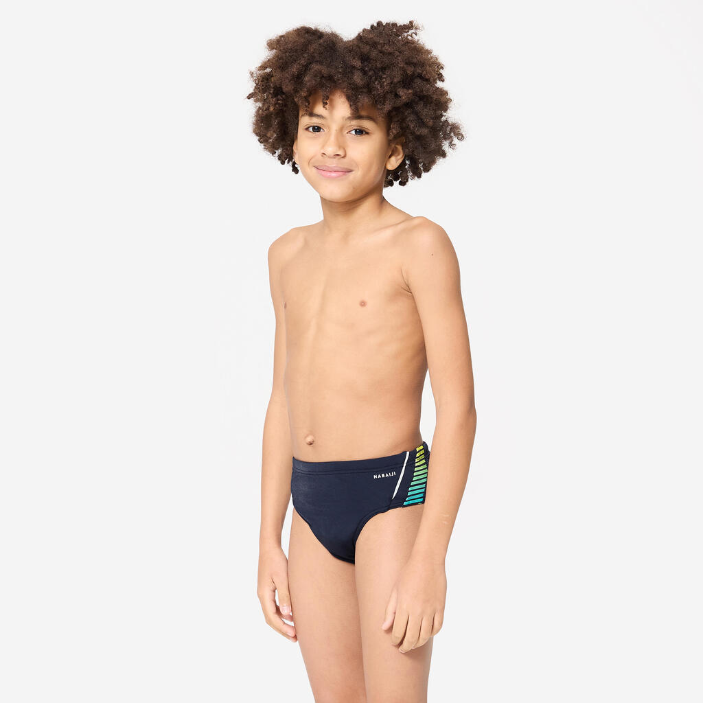 BOYS' SWIMMING TRUNKS SWIM BRIEFS 900 YOKE - GRAD GREEN