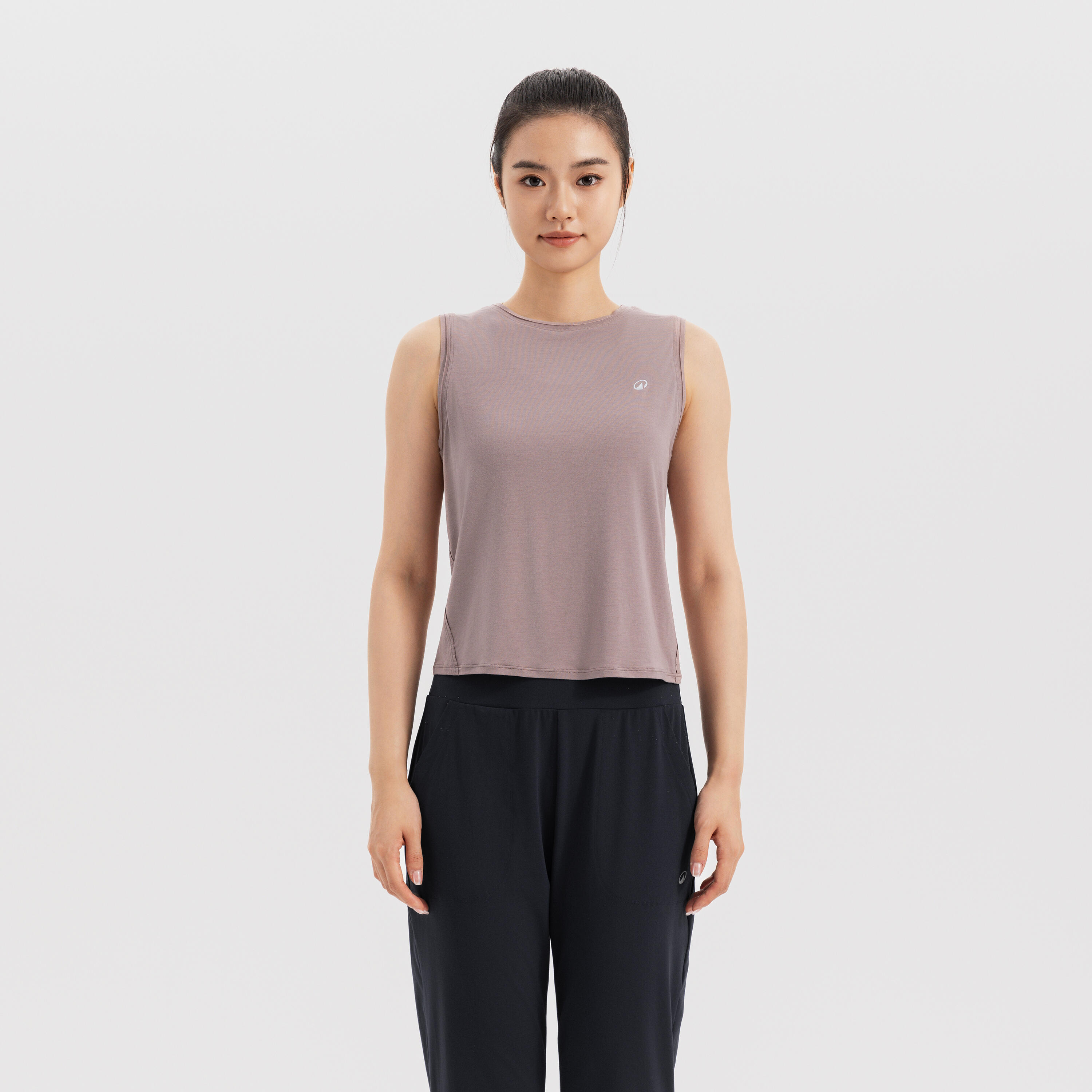 Kimjaly Women's Yoga Tank Top CN 520 Silk - Frosted Brown