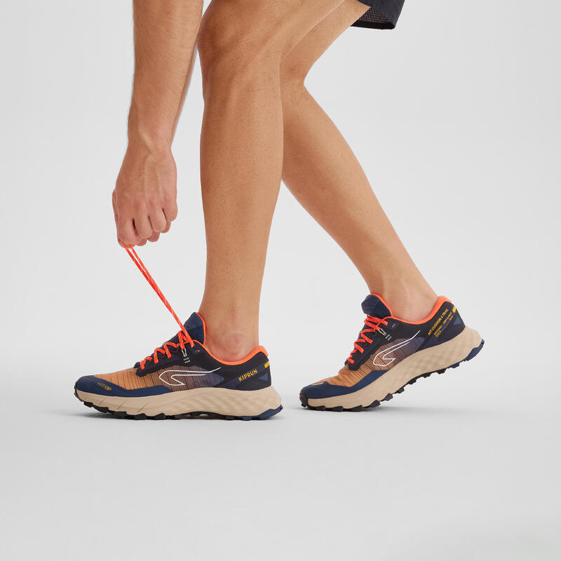 Încălțăminte alergare Trail Kiprun MT Cushion 2 albastru-portocaliu bărbați