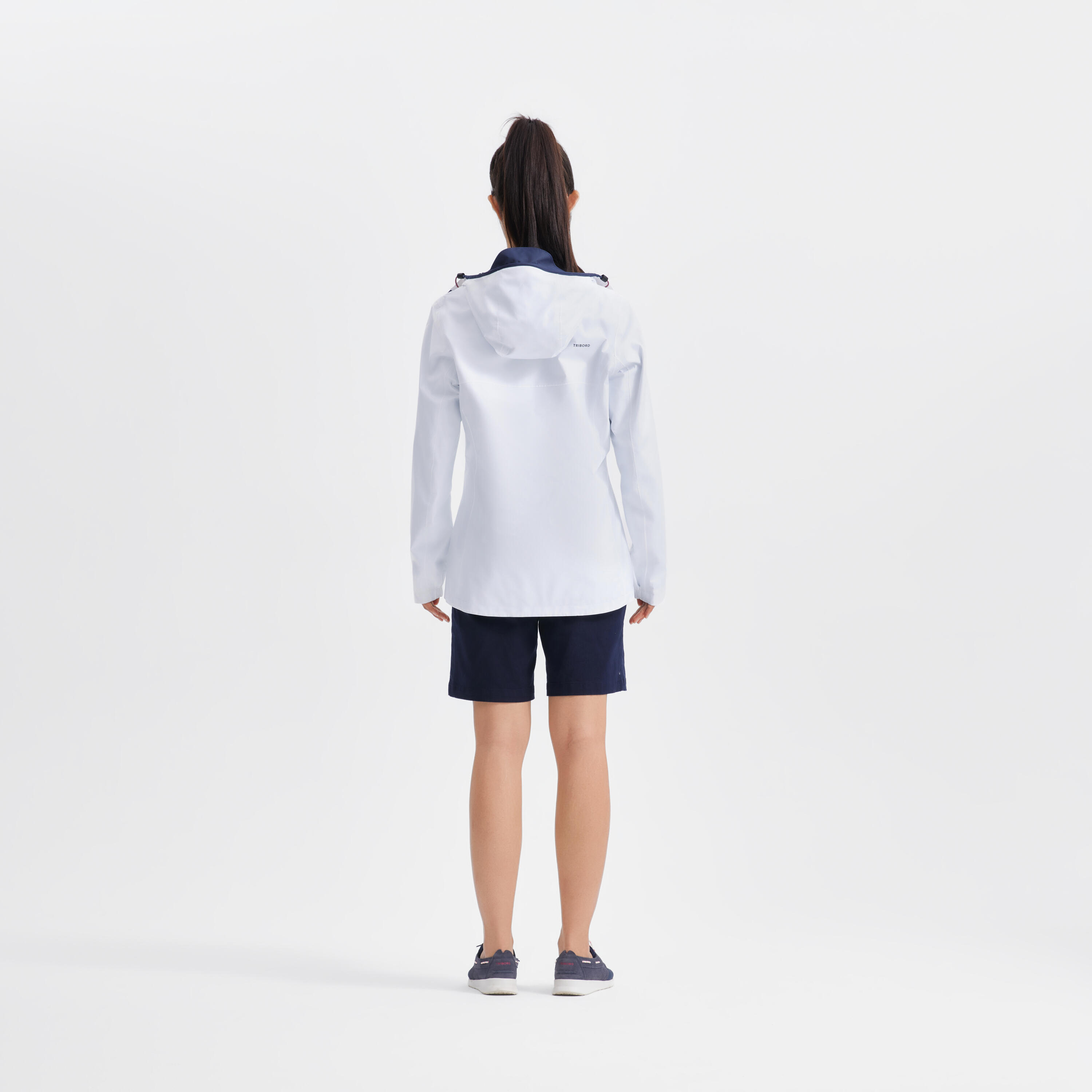 Chamarra de vela impermeable blanca para mujer Sailing 100 14/20