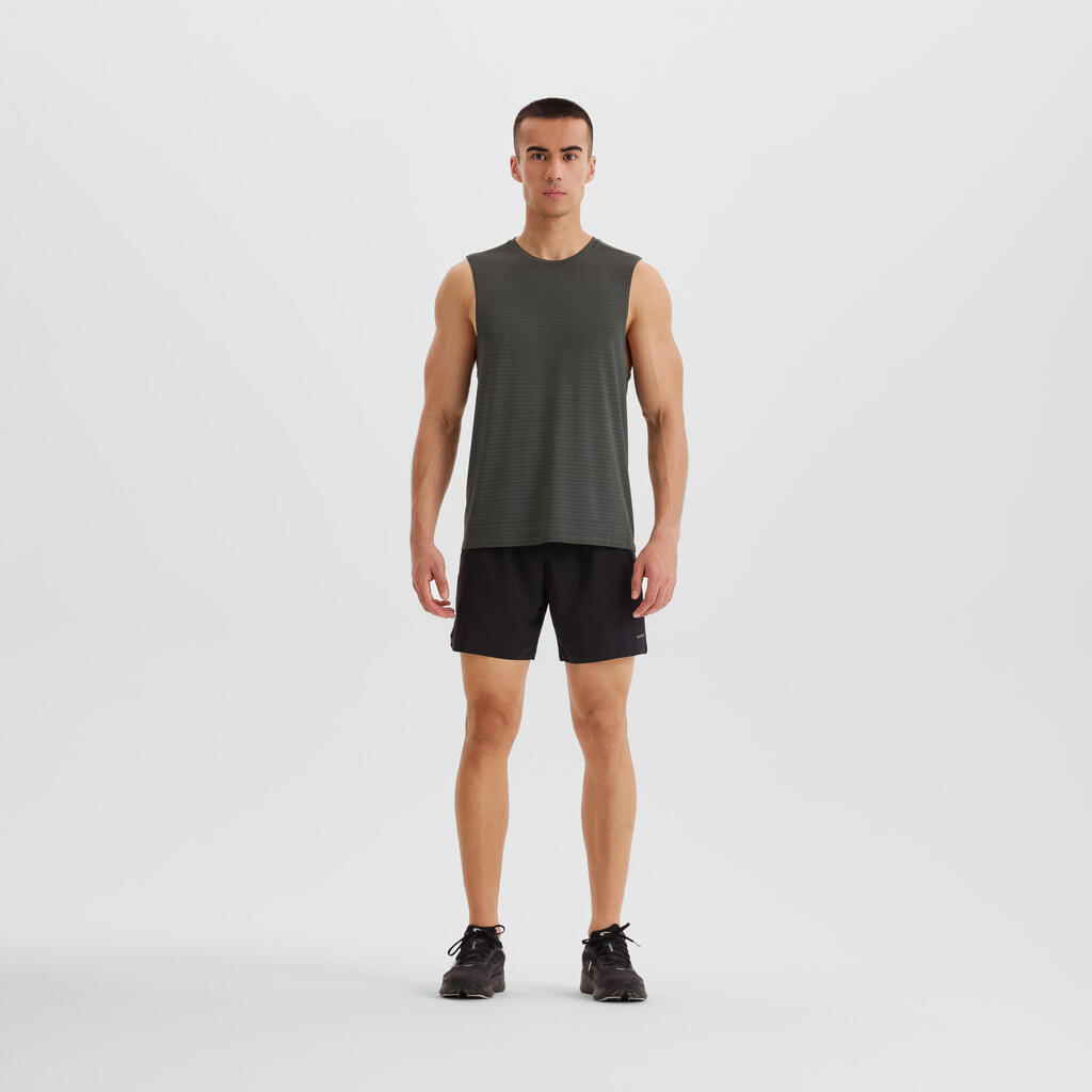 DEBARDEUR DE RUNNING 500 CONFORT SANS COUTURES LATERALES VERT FUMÉ