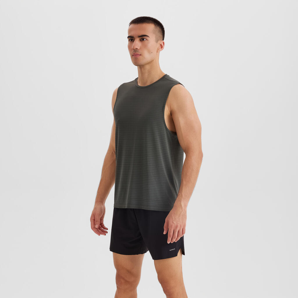 DEBARDEUR DE RUNNING 500 CONFORT SANS COUTURES LATERALES VERT FUMÉ