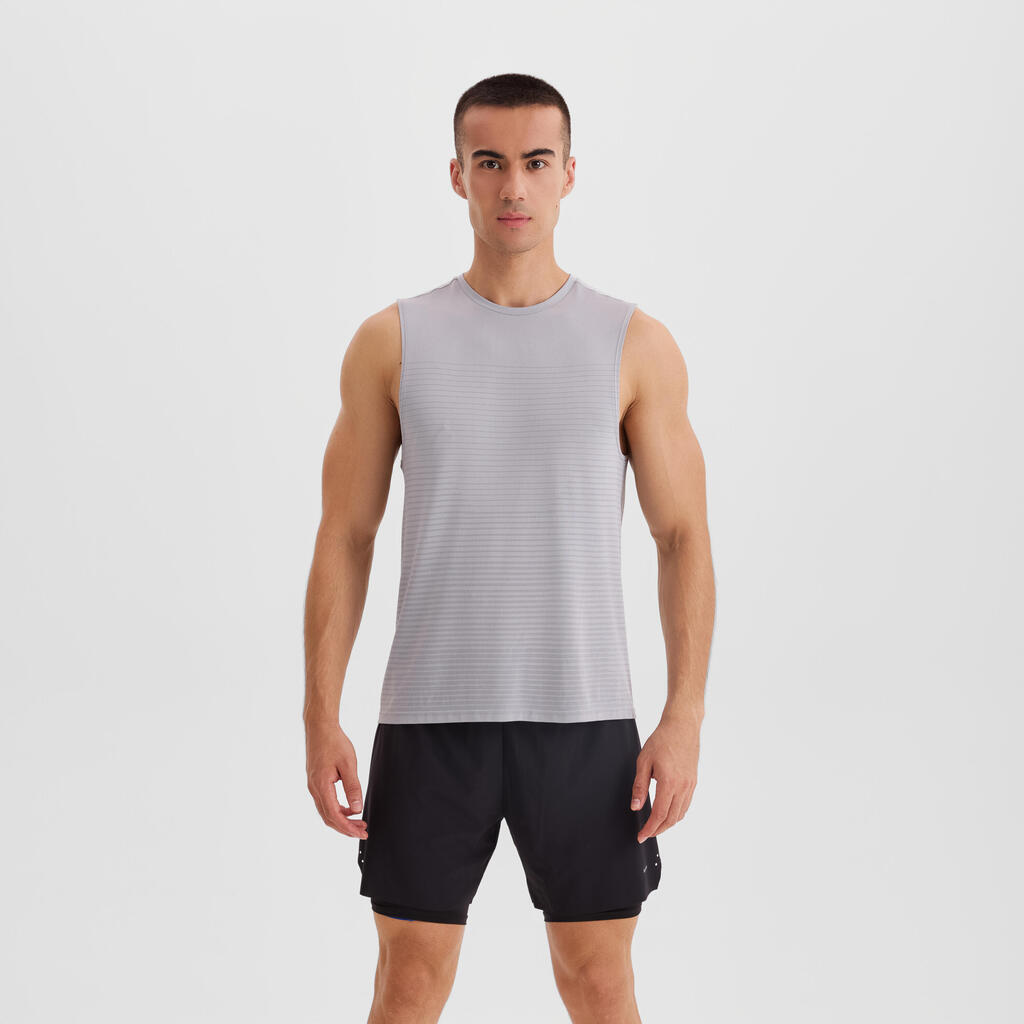 DEBARDEUR DE RUNNING 500 CONFORT SANS COUTURES LATERALES GRIS