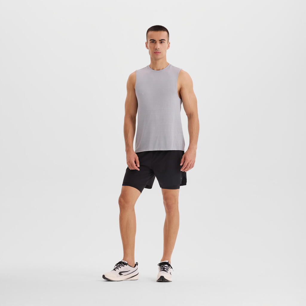 DEBARDEUR DE RUNNING 500 CONFORT SANS COUTURES LATERALES VERT FUMÉ
