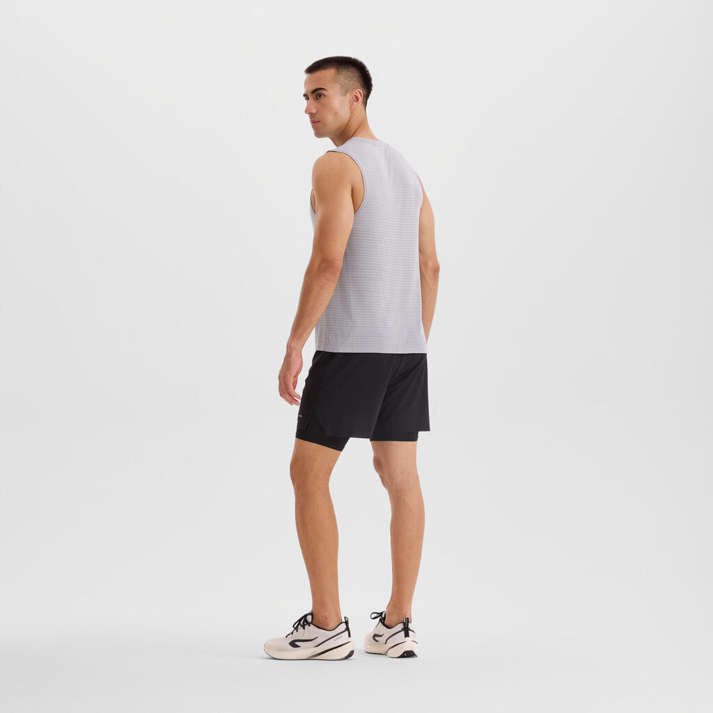 DEBARDEUR DE RUNNING 500 CONFORT SANS COUTURES LATERALES VERT FUMÉ