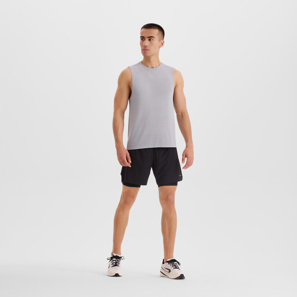 DEBARDEUR DE RUNNING 500 CONFORT SANS COUTURES LATERALES VERT FUMÉ