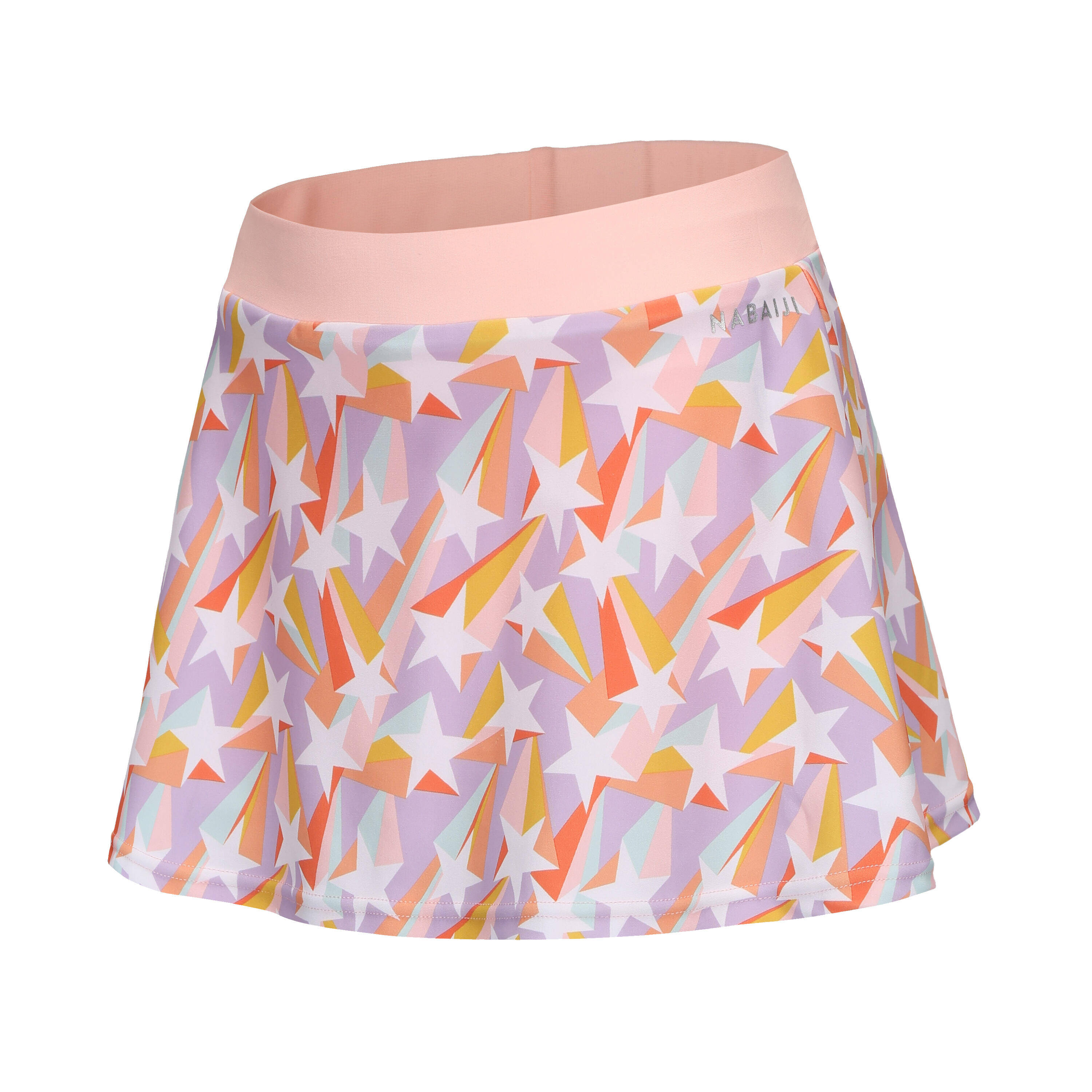 Girl swimming two-piece skirt swimsuit - PINK STAR -  5