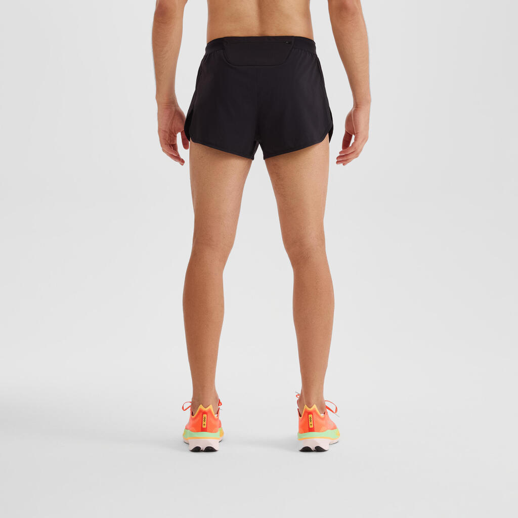 Short de running homme - kiprun run 500 confort split noir