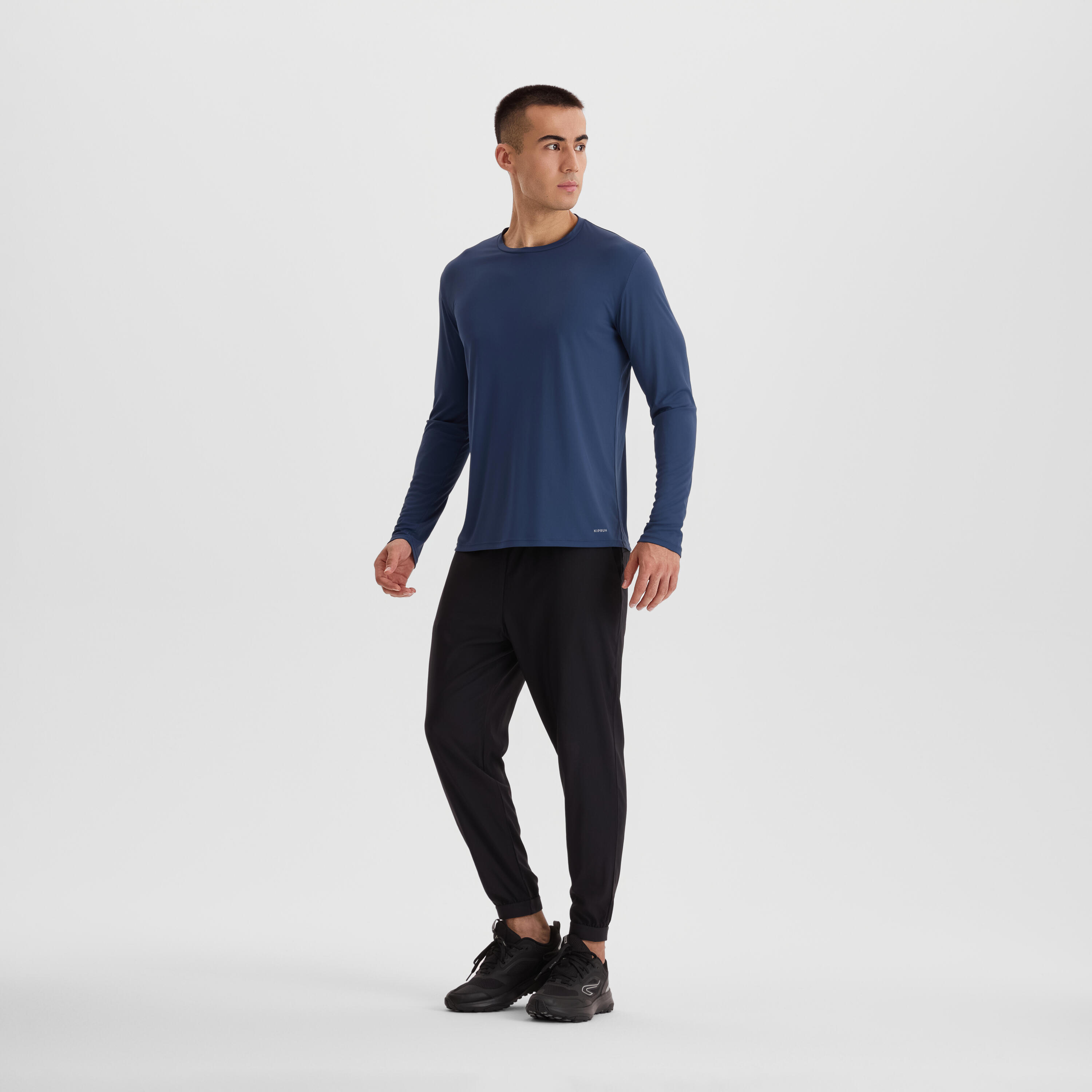 Men's Anti-UV Quick Dry Long Sleeve Running T-shirt - Dark Blue