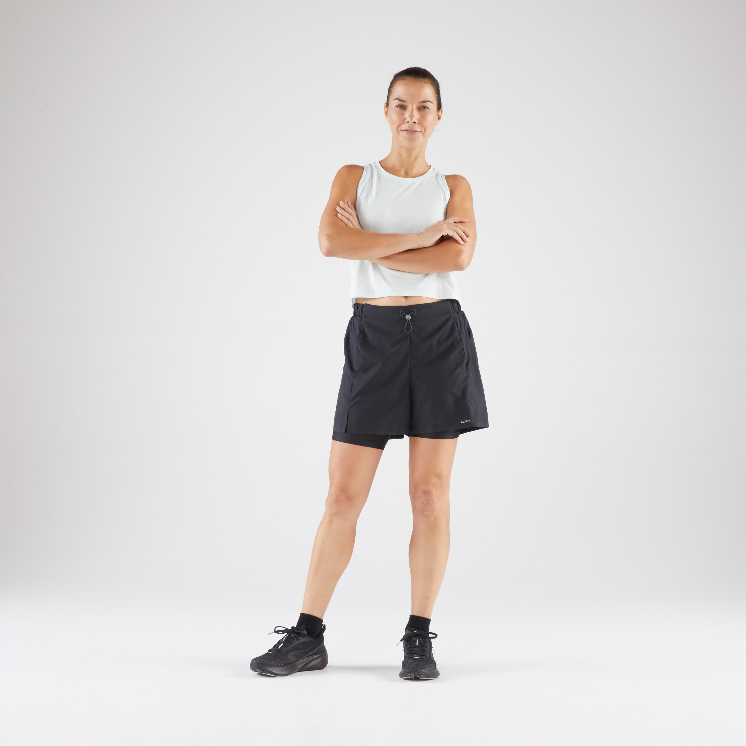 Short 2 en 1 femme - Run 500 - KIPRUN