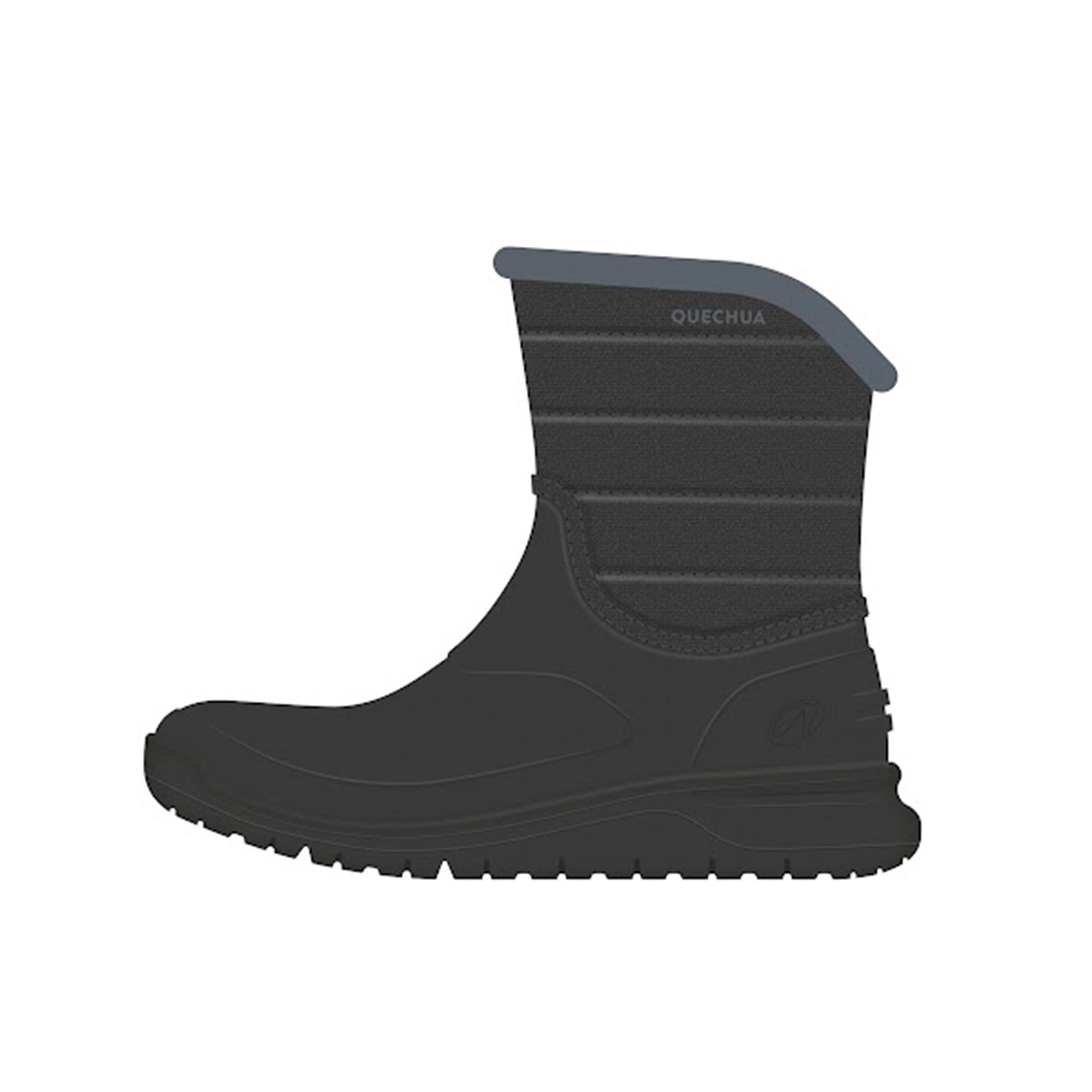 Botas cálidas de senderismo nieve impermeables mujer, NH100 Mid negro  10/10