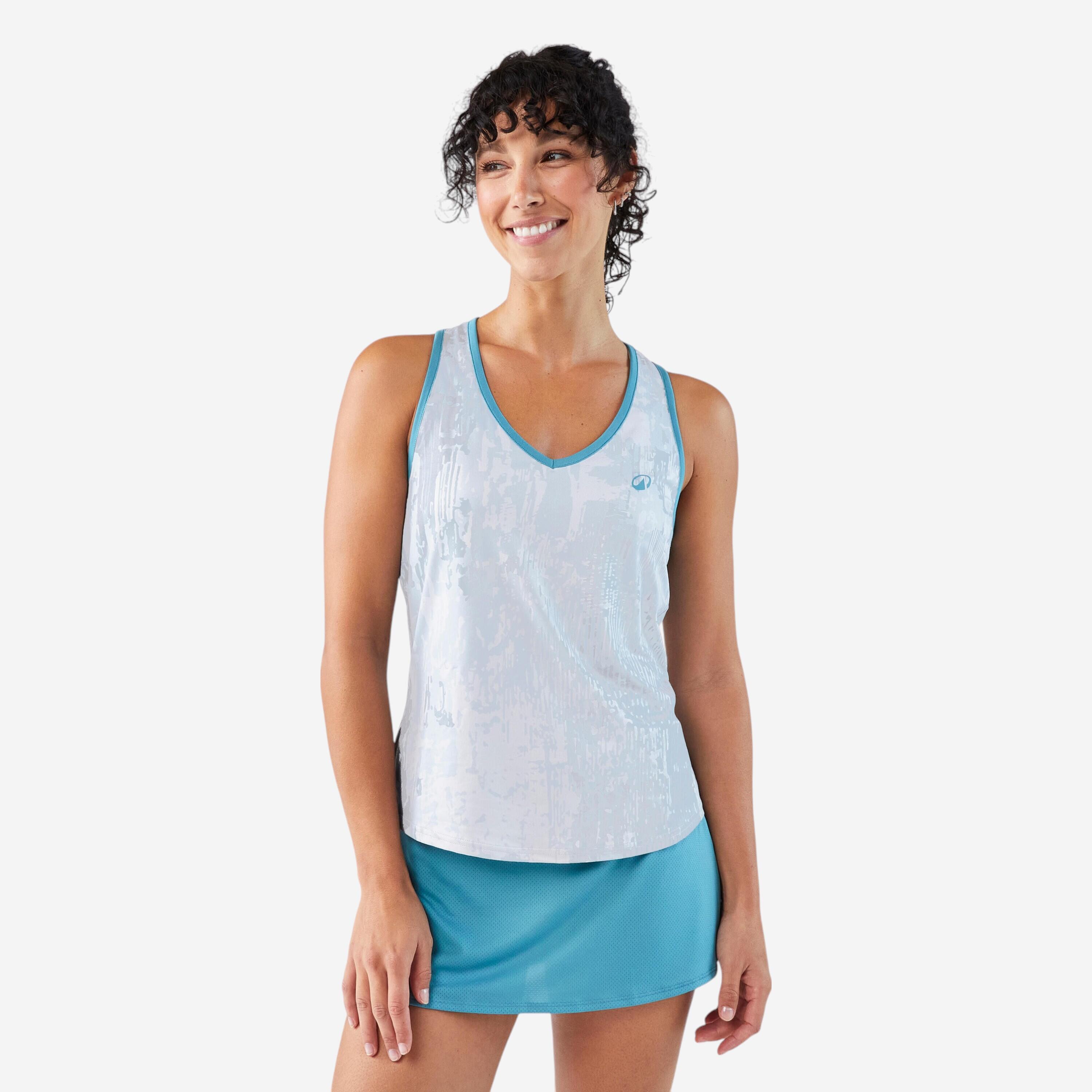 Camisola de alças de padel técnica e respirável mulher - kuikma dry cinzento