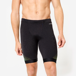 Maillot de bain jammer natation Homme - 500 Fiti noir jaune