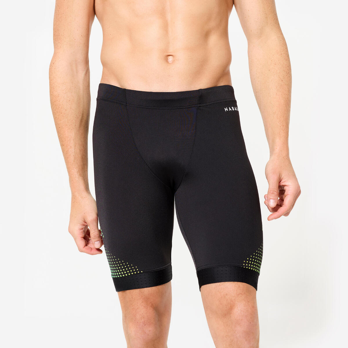 Maillot de bain jammer natation Homme - 500 Fiti noir jaune