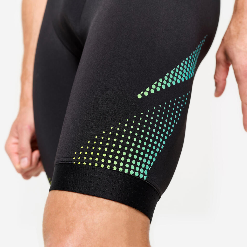 Maillot de bain jammer natation Homme - 500 Fiti noir jaune