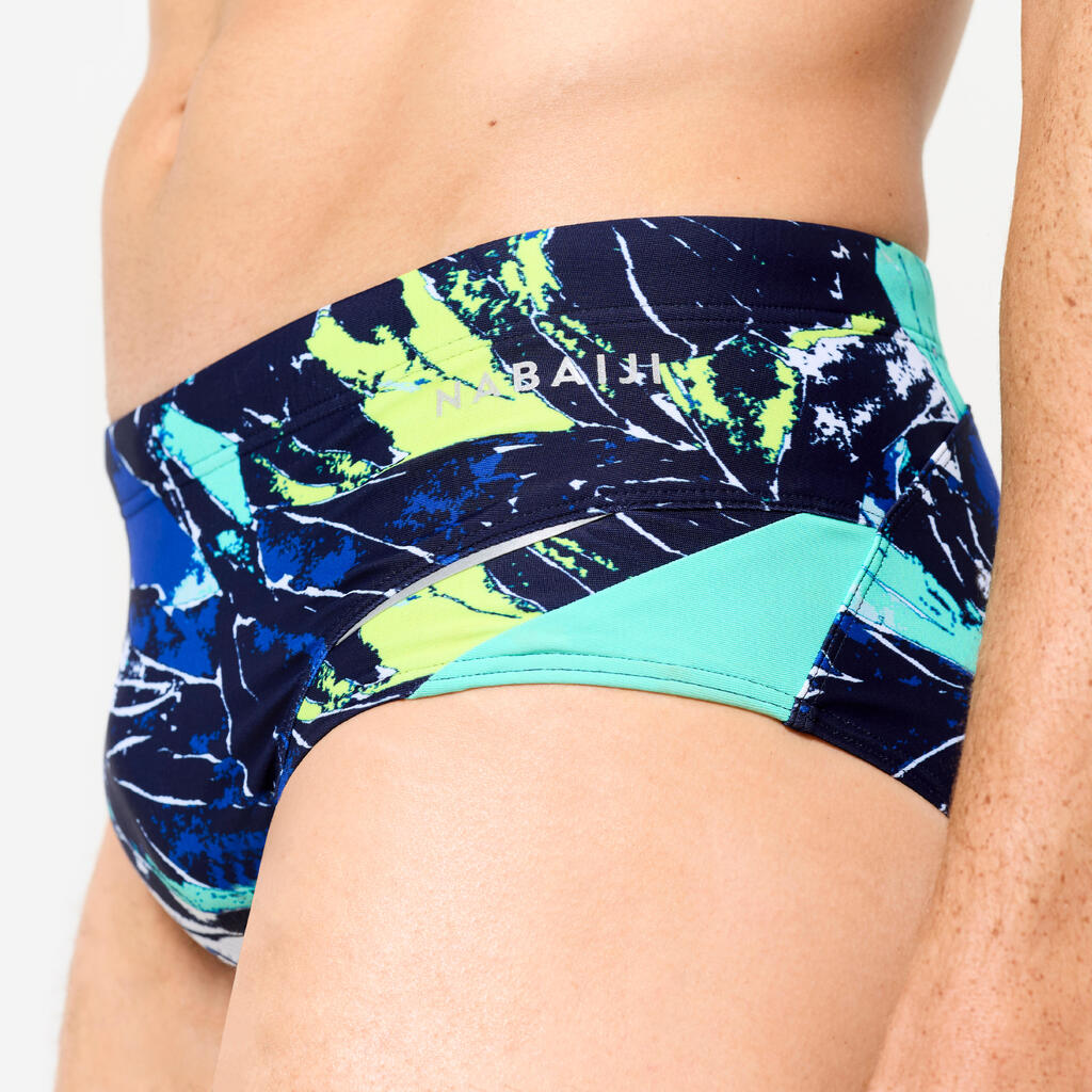 Slip de bain bandeau natation Homme - 900 Motu bleu vert