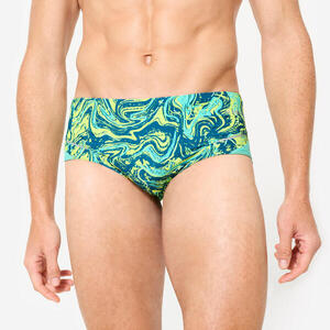 Bañador Slip Bandeau Natación Hombre 900 Amarillo-Verde Pint