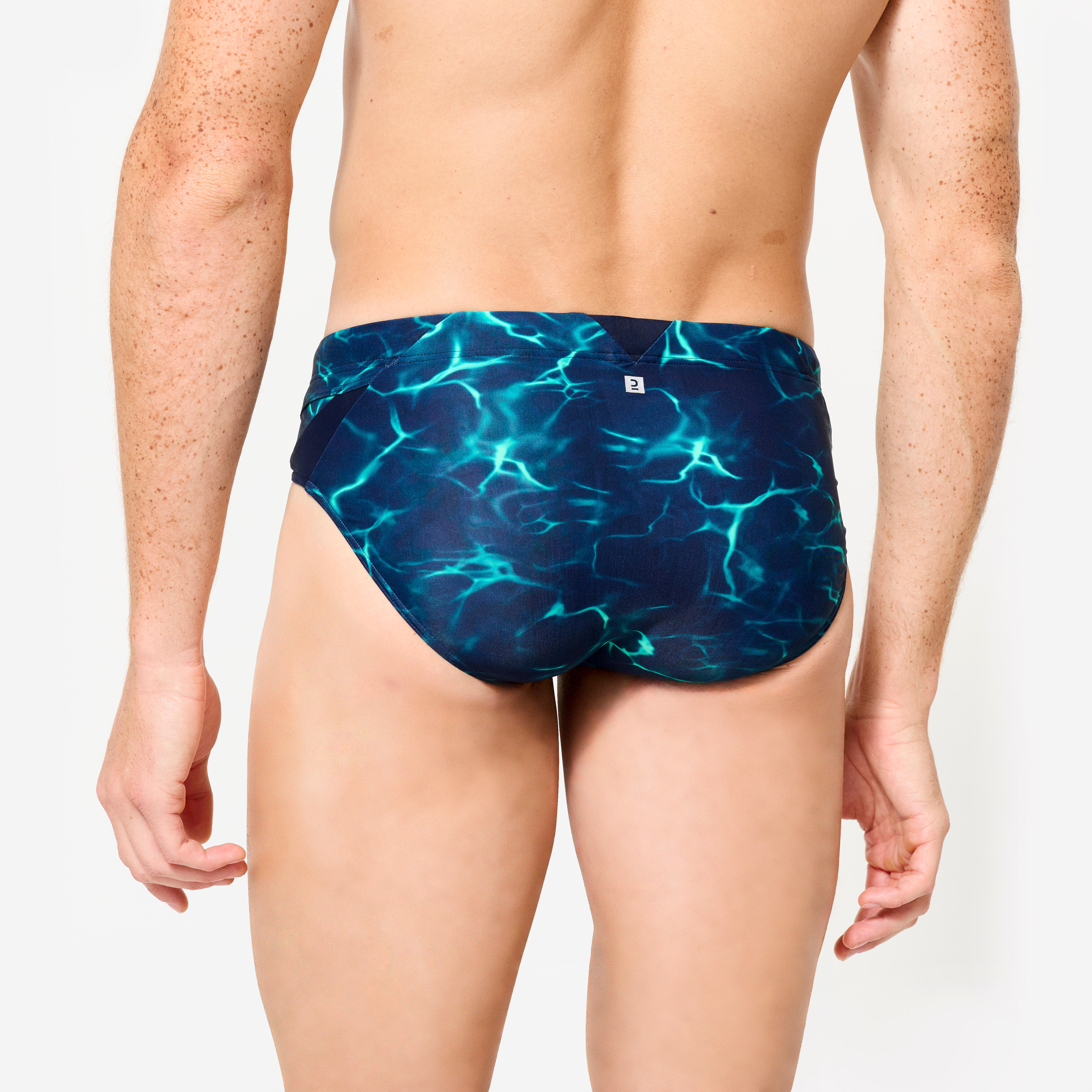Men's Swim Briefs 900 Tiara Secure Fit & Stylish Blue Green
