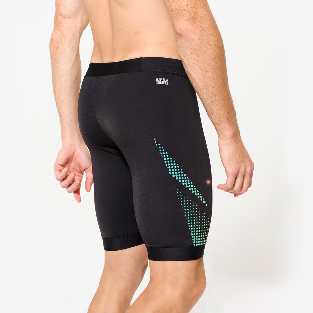 Maillot de bain jammer natation Homme - 500 Fiti noir jaune