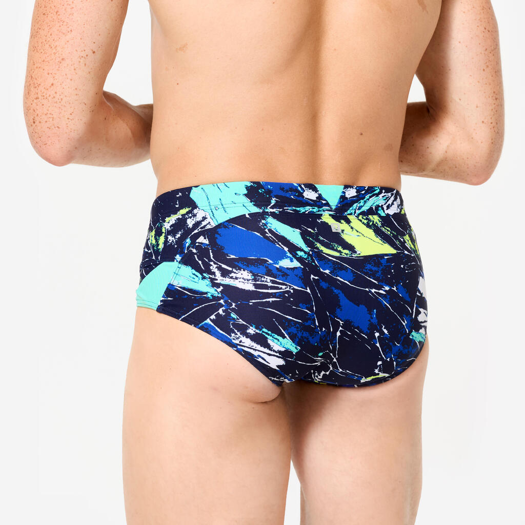 Slip de bain bandeau natation Homme - 900 Motu bleu vert