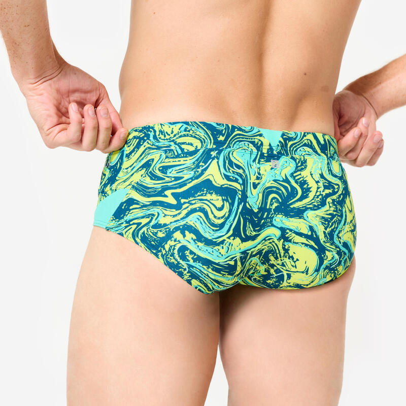 Slip de bain bandeau natation Homme - 900 pint jaune vert