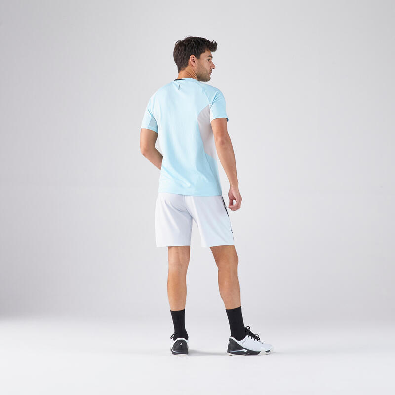 Calções de padel respiráveis Dry + Homem azul claro
