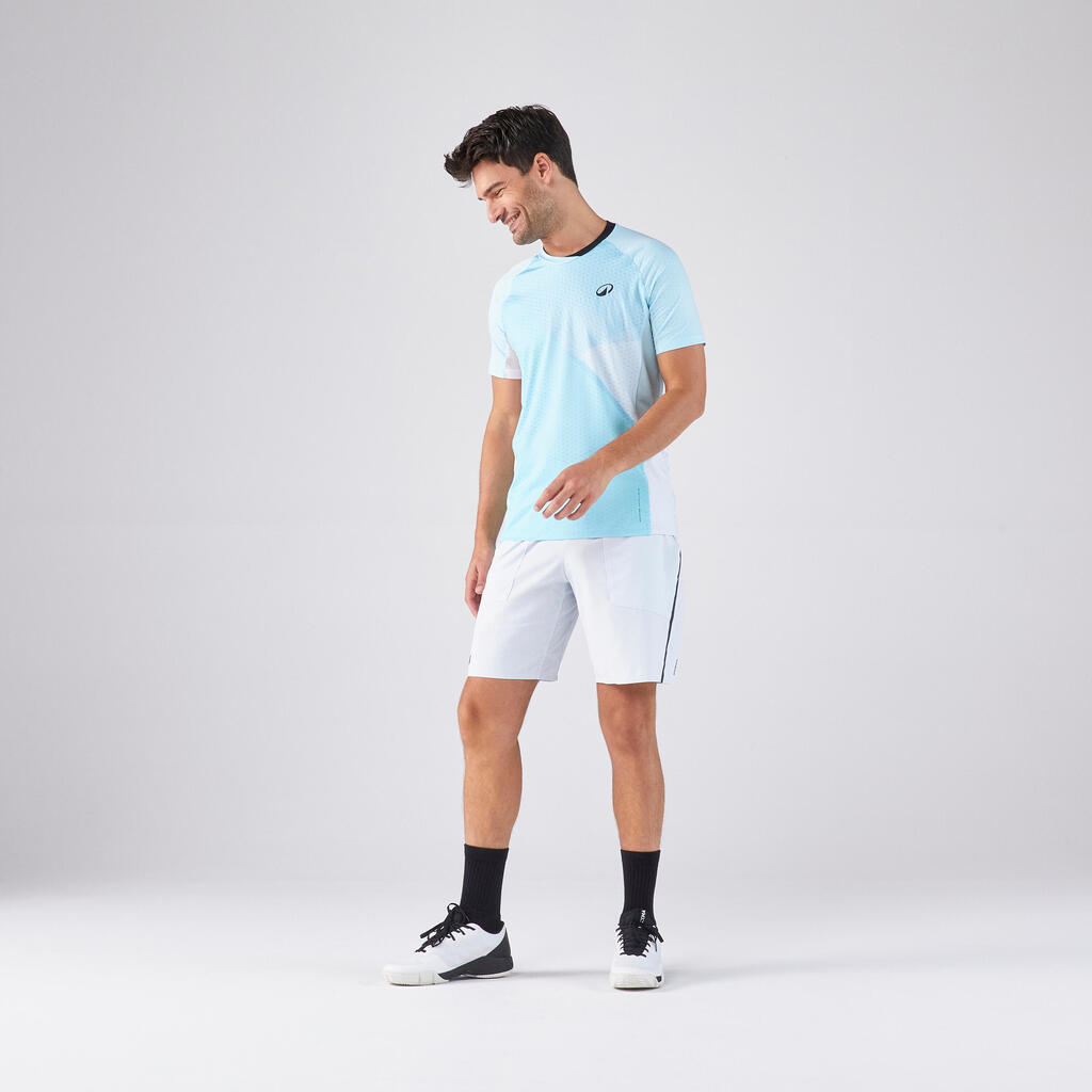 Sivo-crna muška majica kratkih rukava za padel KUIKMA 900