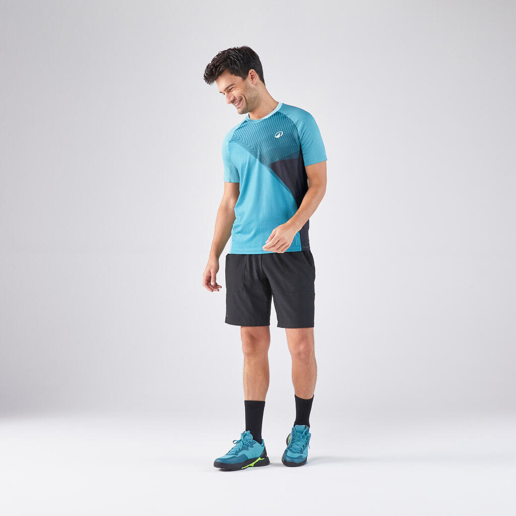 Men's Padel Technical Short-Sleeved T-Shirt Kuikma 900 - Grey/Black