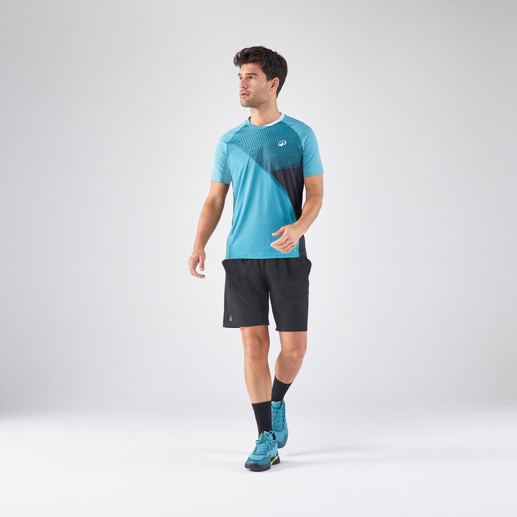 Men's Padel Technical Short-Sleeved T-Shirt Kuikma 900 - Grey/Black