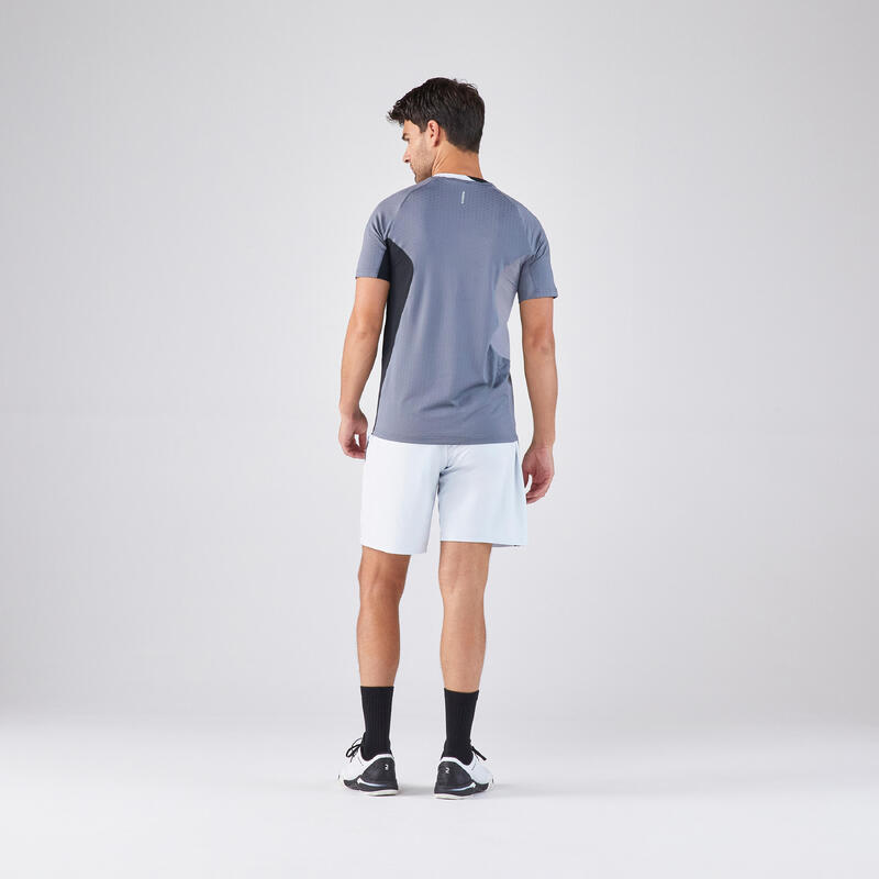 T-shirt de padel manches courtes technique homme - kuikma 900 Gris Noir