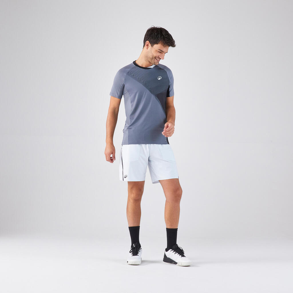 Sivo-crna muška majica kratkih rukava za padel KUIKMA 900