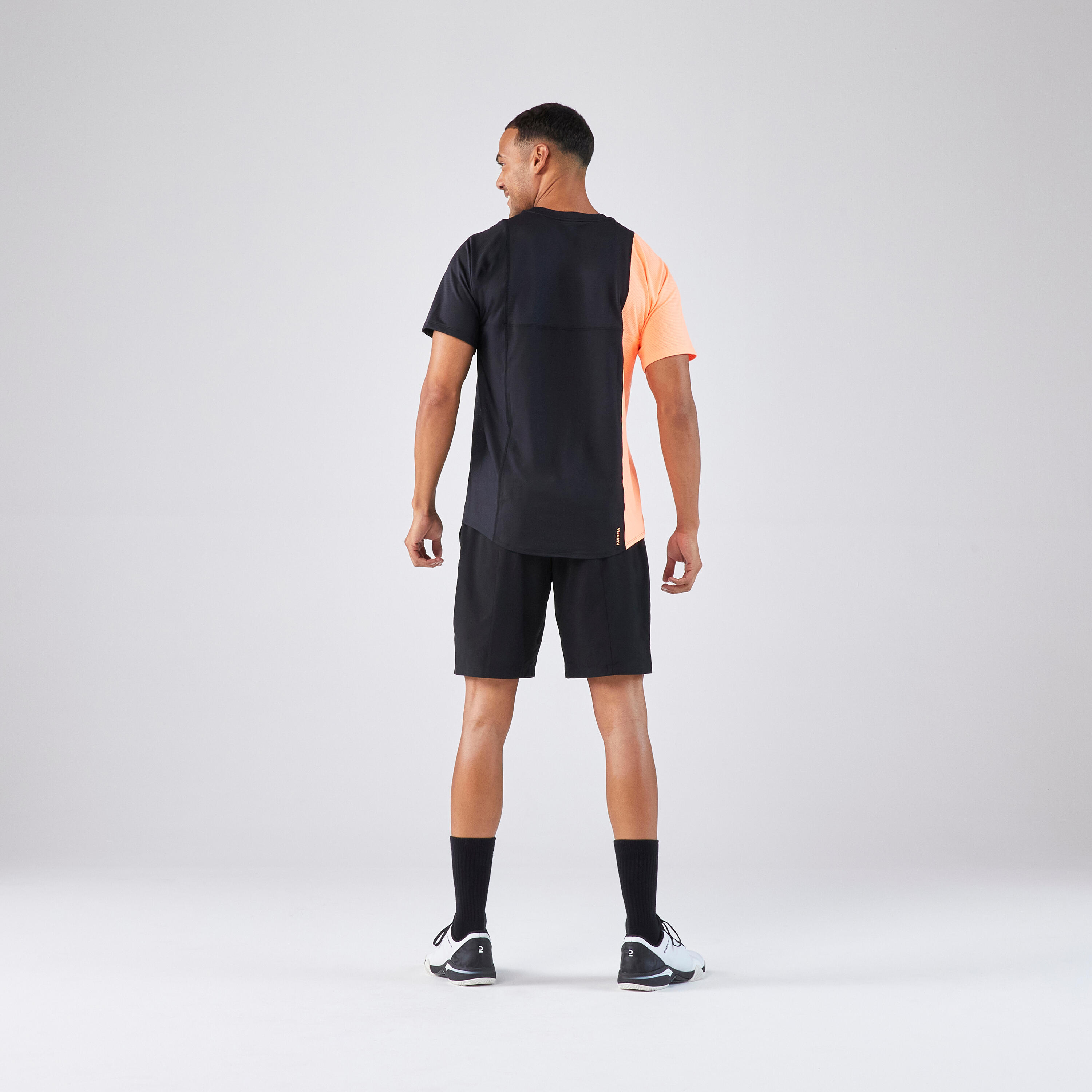 T-shirt padel uomo DRY nero-arancione 5/6