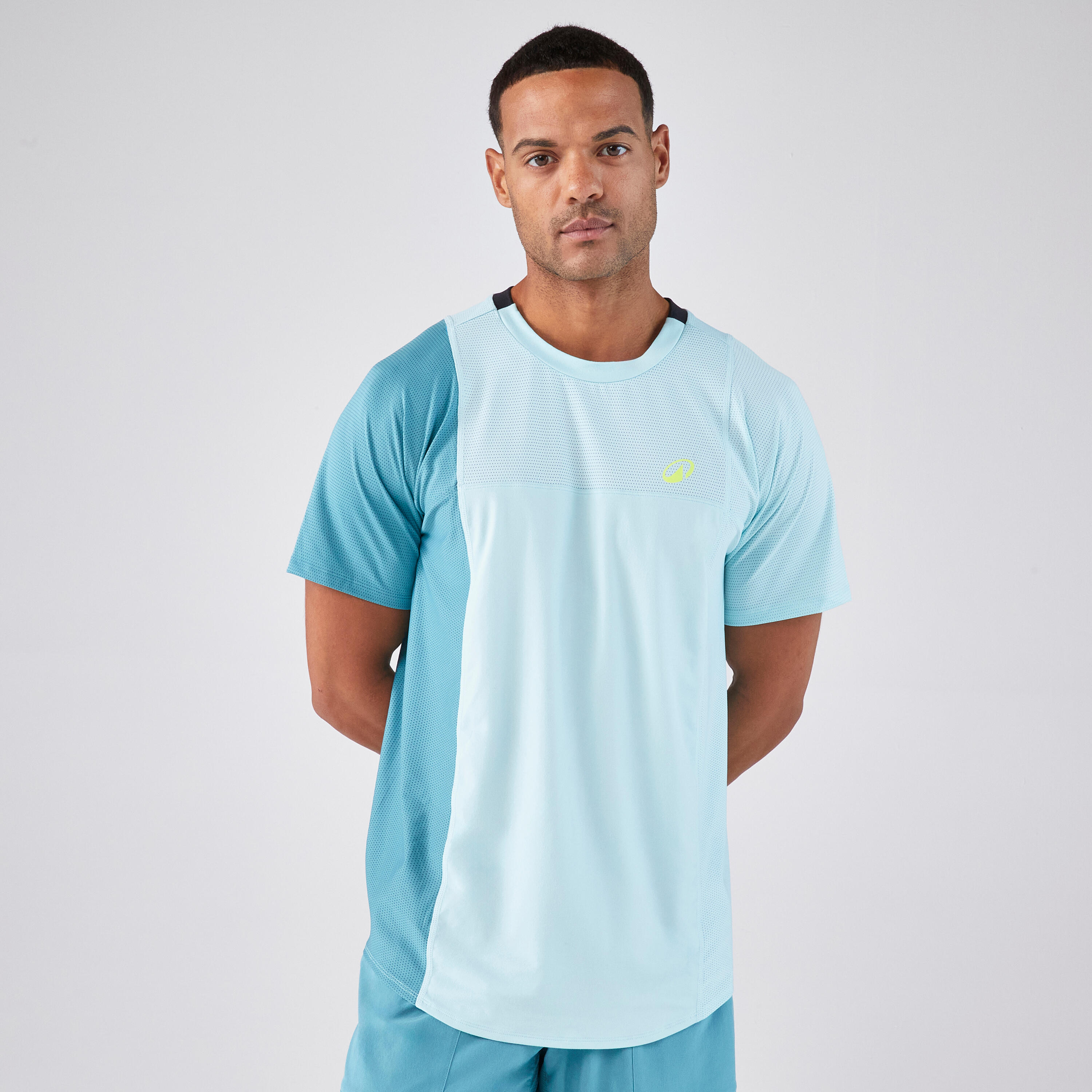 Ademend padelshirt met korte mouwen voor heren Dry blauw 6/7