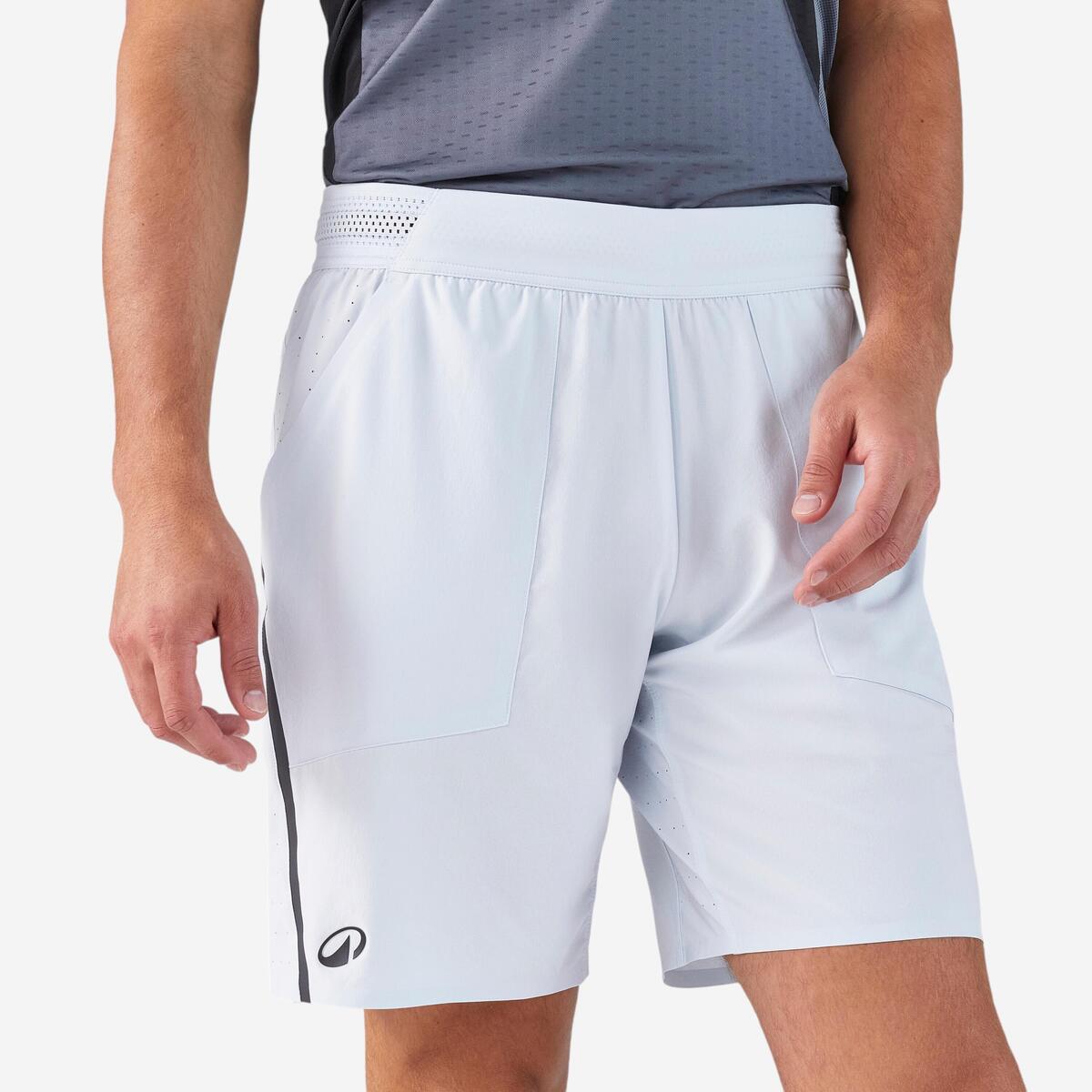 Short de padel respirant homme - kuikma dry + bleu clair