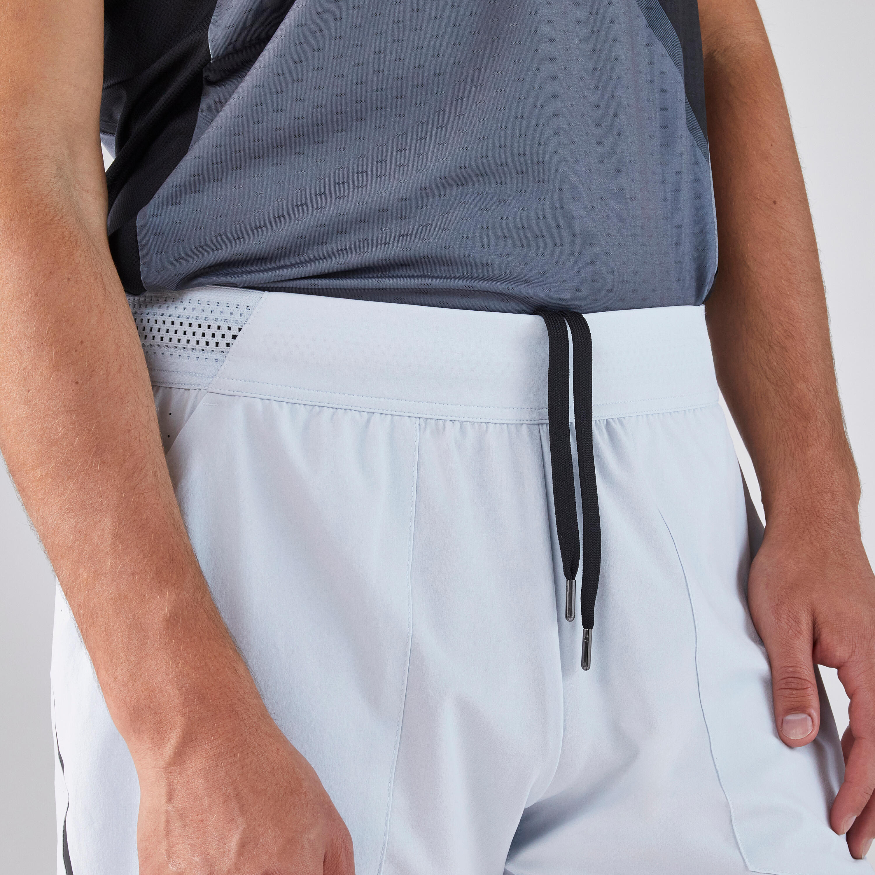 Ademende padelshort voor heren Dry + lichtblauw 4/7