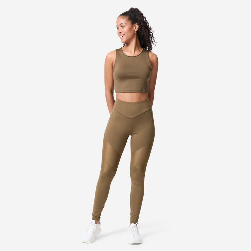 Koszulka fitness damska Domyos bez rękawów crop top