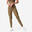 Legging fitness galbant taille haute femme, marron