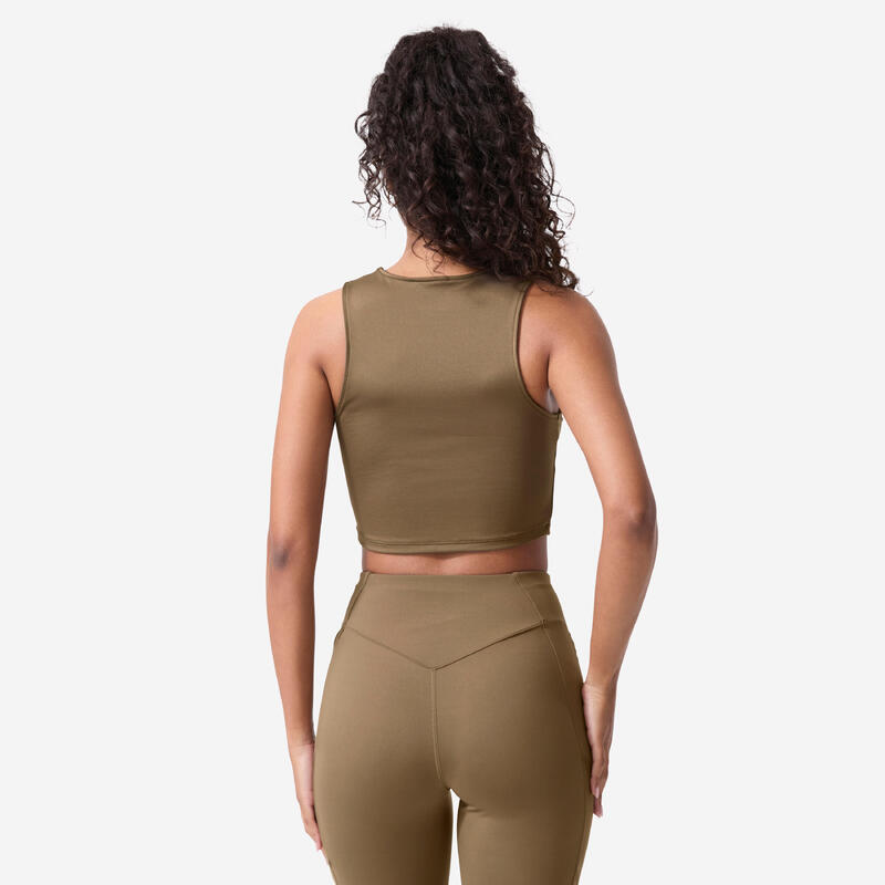 Koszulka fitness damska Domyos bez rękawów crop top