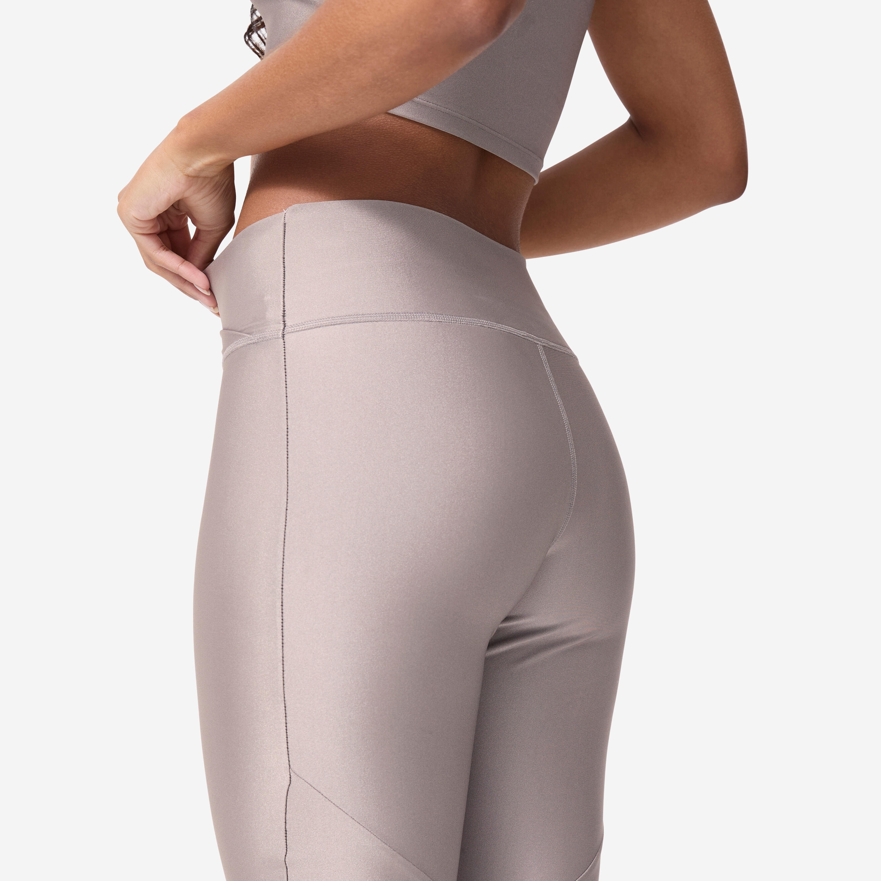 Legging de Fitness Brillant pour Femme - Gris 5/6