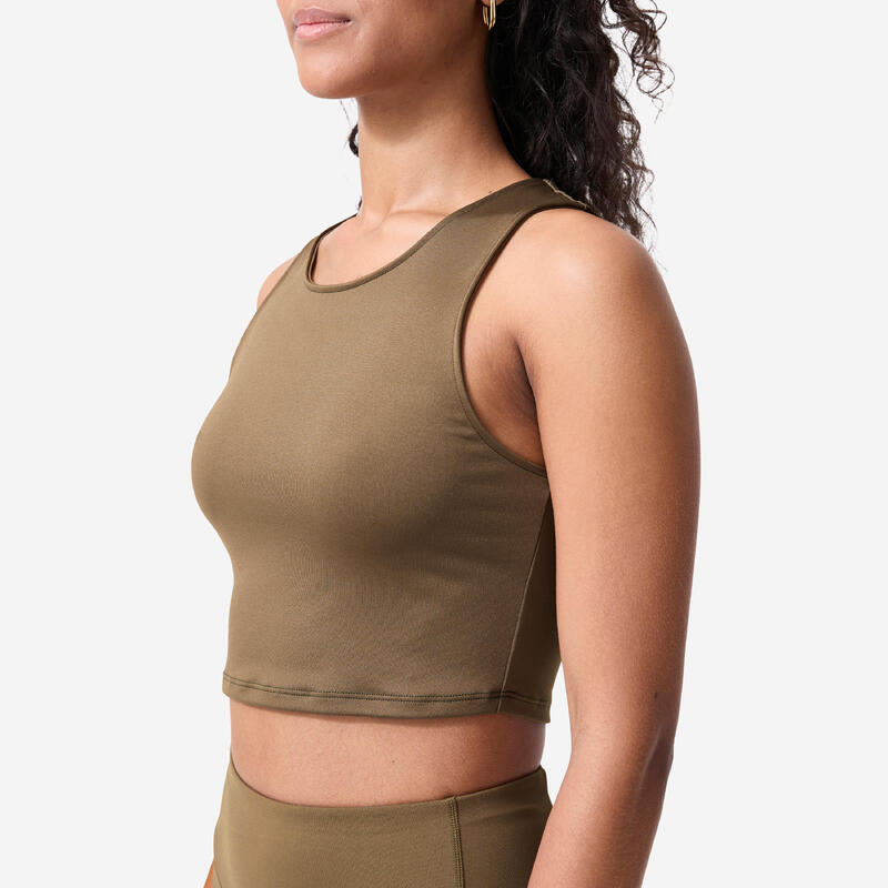 Koszulka fitness damska Domyos bez rękawów crop top