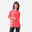T-Shirt Larga de Rede de Fitness Mulher Rosa